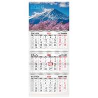 Календарь квартальный на 2026 г., 3 блока, 3 гребня, бегунок, мелованная бумага, BRAUBERG, 