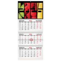 Календарь квартальный на 2026 г., 3 блока, 3 гребня, бегунок, офсет, BRAUBERG, 