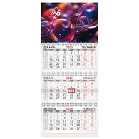 Календарь квартальный 2026 г., 3 блока, 3 гребня, бегунок, офсет, BRAUBERG, 