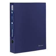 Папка на 4 кольцах BRAUBERG "Диагональ", 40 мм, темно-синяя, до 300 листов, 0,9 мм