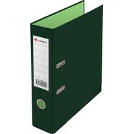 Папка-регистратор Lamark PVC 75мм 2-х стороннее покрытие, зеленый/св.зеленый, металлическая окантовка, карман, собранная