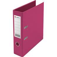 Папка-регистратор Lamark PVC 75мм 2-х стороннее покрытие, розовый/бордовый, металлическая окантовка, карман, собранная