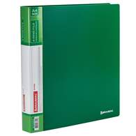 Папка на 4 кольцах, ширина 40 мм, BRAUBERG EXTRA, до 300 листов, ЗЕЛЕНАЯ, 0,8 мм