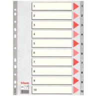 Разделитель листов Esselte, А4, пластик, 1-10