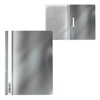 Папка-скоросшиватель с перфорацией пластиковая ErichKrause Glossy Ice Metallic, A4, серебряный 