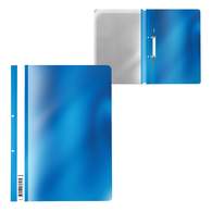 Папка-скоросшиватель с перфорацией пластиковая ErichKrause Glossy Ice Metallic, A4, синий 
