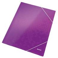 Папка на резинке Leitz WOW, ламинированный картон, фиолетовая