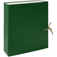 Папка-бокс архивная складная, бумвинил Lamark, А4, 50 мм, зеленая
