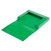 Папка-короб архивная на резнике, А4, 25мм, пластик 0,5мм, зеленая