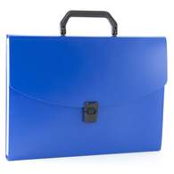 Папка-портфель 6 отделений, А4, пластик 0.70мм, синяя