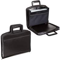 Папка-портфель пластиковая BRAUBERG А4+ (355х290х60 мм), выдвижные ручки, 9 отделений, 1 карман, черная