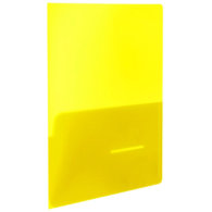 Папка-уголок c 2 внутренними горизонтальными карманами, А4, 0.40мм, пластик, желтая