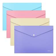 Папка-конверт на кнопке пластиковая ErichKrause Diagonal Pastel, непрозрачная, A4, ассорти 