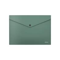 Папка-конверт на кнопке пластиковая ErichKrause Fizzy Classic, непрозрачная, А4, зеленый