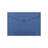 Папка-конверт на кнопке пластиковая ErichKrause Fizzy Classic, непрозрачная, А4, синий 