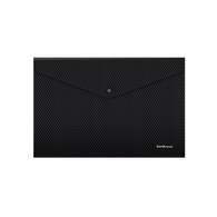 Папка-конверт на кнопке пластиковая ErichKrause Diamond Total Black, A4, непрозрачный, черный
