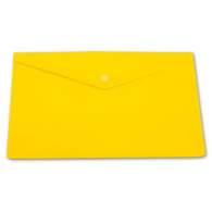 Папка-конверт с кнопкой непрозрачная, А5, 0,18мм, желтая