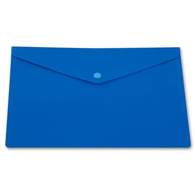 Папка-конверт с кнопкой непрозрачная, А5, 0,18мм, синяя