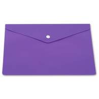 Папка-конверт с кнопкой непрозрачная, А5, 0,18мм, фиолетовая