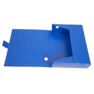 Папка-короб архивная с застежкой, А4, 100мм, пластик 0,8мм, синяя
