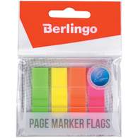 Флажки-закладки Berlingo 45*12мм, 20л*4 неоновых цвета, в диспенсере, европодвес