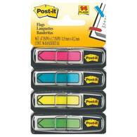Набор закладок-стрелок Post-it в индивидуальных контейнерах, ширина 12 мм, 4 цвета по 24 шт. (роз., гол., желт., светлозел.)