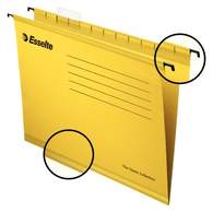 Папка подвесная Esselte Pendaflex Standart, А4, картон крафт, желтый, 25 шт/уп