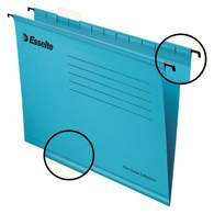 Папка подвесная Esselte Pendaflex Plus Foolscap, А4+, картон крафт, синий, 25 шт/уп