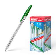 Ручка шариковая ErichKrause R-301 Classic Stick 1.0, цвет чернил зеленый