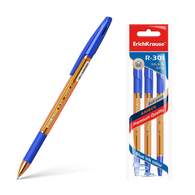 Ручка шариковая ErichKrause R-301 Amber Stick&Grip 0.7, цвет чернил синий (в пакете по 3 шт.)