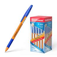 Ручка шариковая ErichKrause R-301 Orange Stick&Grip 0.7, цвет чернил синий 