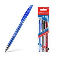 Ручка гелевая ErichKrause R-301 Original Gel Stick 0.5, цвет чернил: синий, черный, красный (в пакете по 3 шт.)