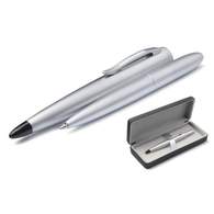 Ручка шариковая ScriNova Compact (stylus), серебристый матовый корпус, черная