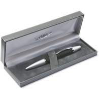 Ручка шариковая Scrinova Premium, черный корпус с матовым серебром, в подар. упак.
