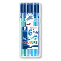 Набор фломастеров triplus color 323, 1 мм, 6 цветов Океана, Staedtler