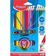 Цветные карандаши повышенной прочности, MAPED COLOR`PEPS STRONG, пластиковые, 18 цветов, в картонной коробке с подвесом