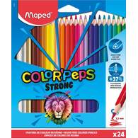Цветные карандаши повышенной прочности, MAPED COLOR`PEPS STRONG, пластиковые, 24 цвета, в картонной коробке с подвесом