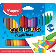 Мелки пластиковые 18 цветов MAPED PLASTICLEAN, в картоне