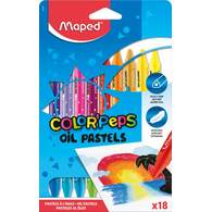 Пастель масляная 18 цветов MAPED OIL PASTEL, треугольный корпус, супер мягкая, разные эффекты, в картонном футляре