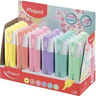 Текстовыделитель классический, MAPED FLUO PEP′S CLASSIC PASTEL, пишущий узел 1-5мм, устойчивые к солнечному свету чернила, пастельные цвета, в дисплее