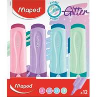 Текстовыделитель классический с блестками, MAPED FLUO PEP′S CLASSIC PASTEL, пишущий узел 1-5мм, устойчивые к солнечному свету чернила, пастельные цвета