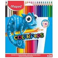 Цветные карандаши, MAPED COLOR′PEPS PULSE, пластиковые, 24 цвета в картонной коробке с подвесом