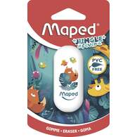 Ластик овальной формы, MAPED JUNGLE FEVER, белый, мягкий, декорированный, в блистере