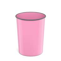 Корзина для бумаг литая пластиковая ErichKrause Pastel, 13.5л, розовая