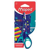 Ножницы 13 см, MAPED PIXEL PARTY, с прорезиненными ручками и декорированными лезвиями, симметричные, в картонной упаковке с подвесом