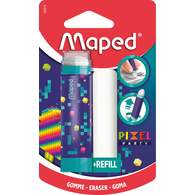 Ластик-карандаш выдвижной, MAPED PIXEL PARTY, декорированный, эргономичный, дополнительный ластик в комплекте, в блистере