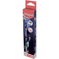 Карандаш чернографитный с ластиком, MAPED DEEPSEA PARADISE, пластиковый, HB, треугольный, декорированный, в картонной коробке с подвесом