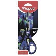 Ножницы 16 см, MAPED DEEPSEA PARADISE, с прорезиненными ручками и декорированными лезвиями, симметричные, в картонной упаковке с подвесом