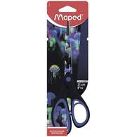 Ножницы 21 см, MAPED DEEPSEA PARADISE, с прорезиненными ручками и декорированными лезвиями, асимметричные, в картонной упаковке с подвесом