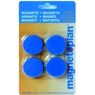 Магниты Magnetoplan Magnum d=34х13мм, 10шт/уп, в коробке, синие 1660014
